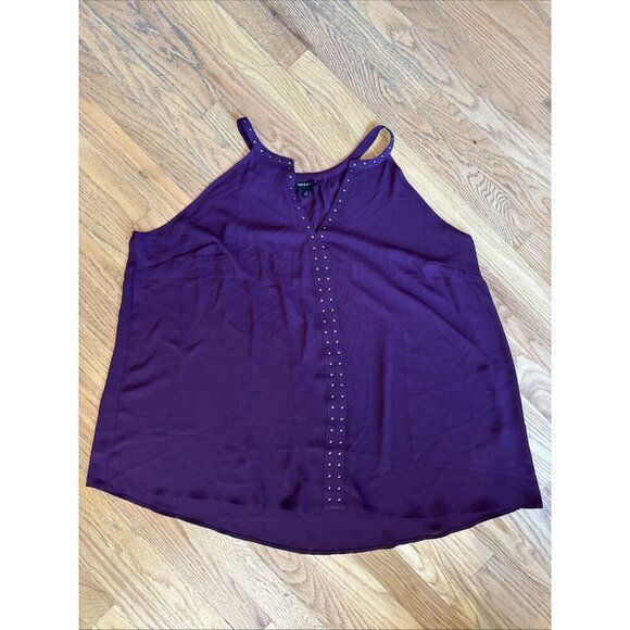 Torrid Georgette Embellished Tank in Winter Bloom Plum Size 1 - Picture 14 of 14